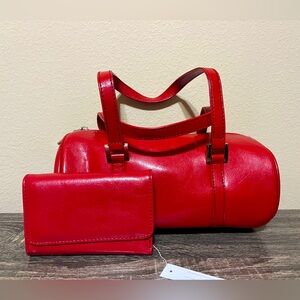 NWT Red Handbag and Wallet Set